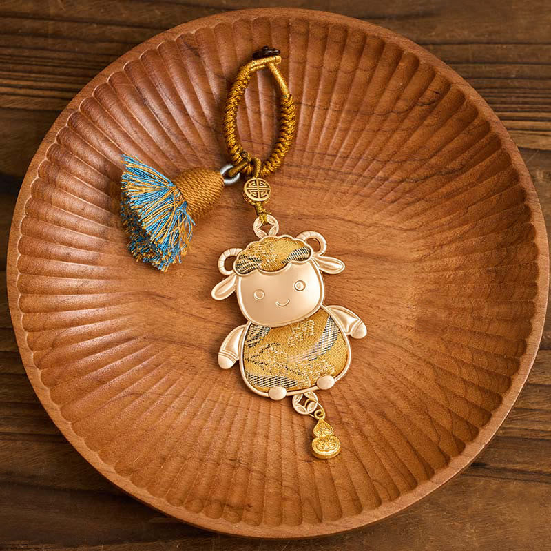 Nimara Ritual Song Brocade Handmade Chinese Zodiac Tassel Lucky Keychain