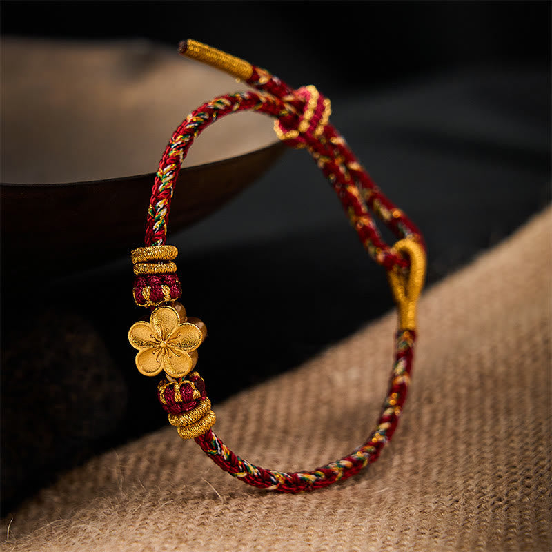 Nimara Ritual Hand-Woven Red String Koi Fish Flower Protection Bracelet