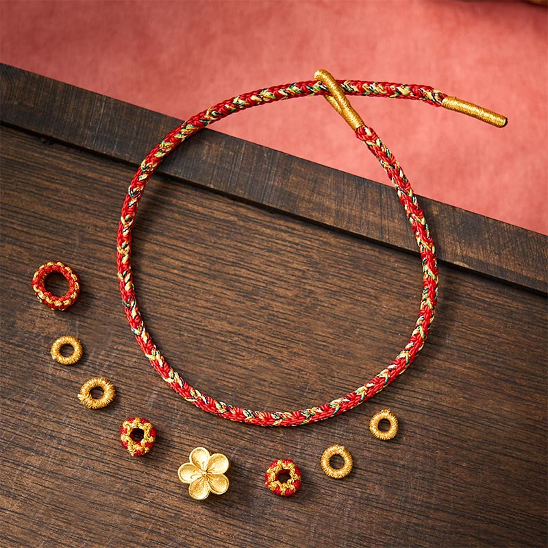 Nimara Ritual Hand-Woven Red String Koi Fish Flower Protection Bracelet