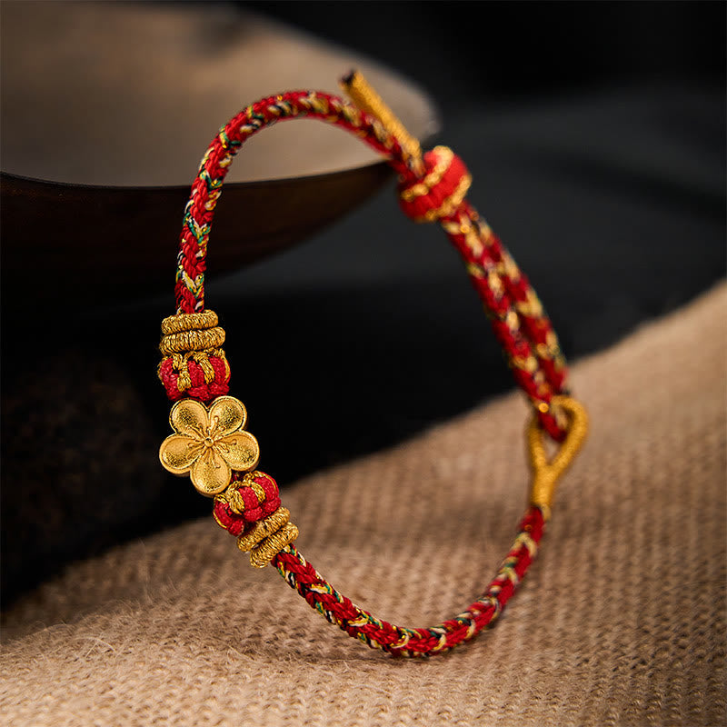 Nimara Ritual Hand-Woven Red String Koi Fish Flower Protection Bracelet