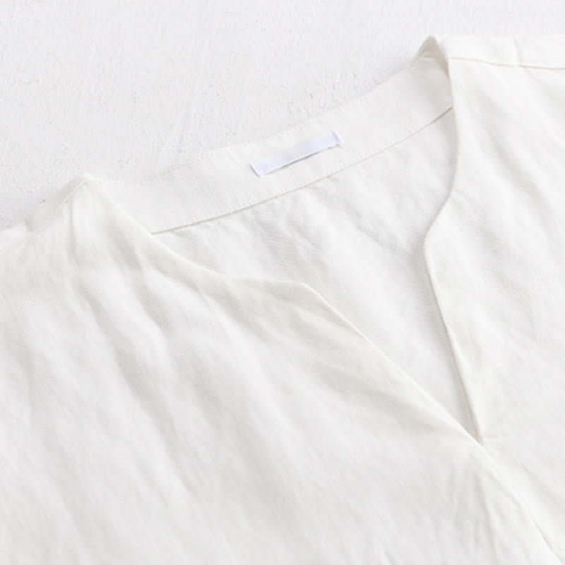 Nimara Ritual Summer Minimalist Solid V-Neck Men's Short Sleeve T-Shirts