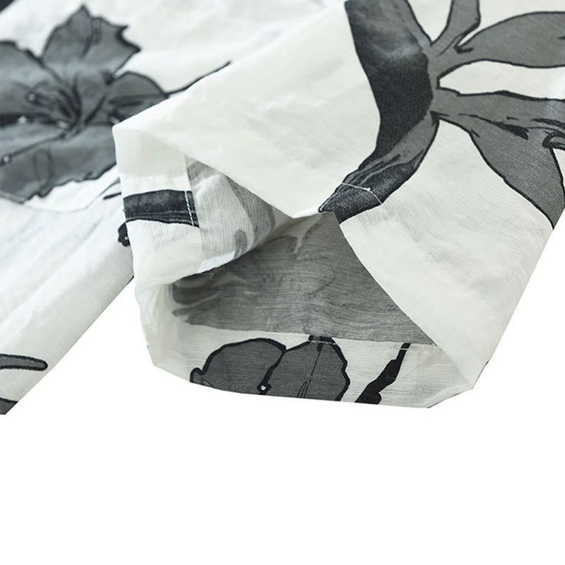 Nimara Ritual Summer Casual Button-Up Floral Men's Shirts With Patch Pocket