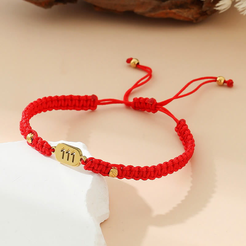 Nimara Ritual Angel Numbers Red Black Braided String Connection Bracelet