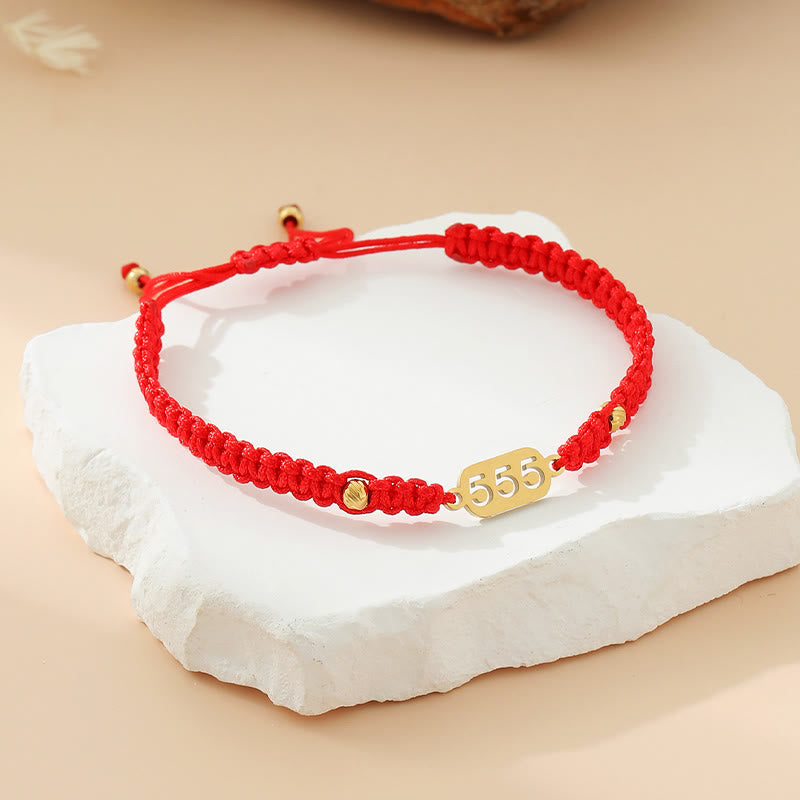Nimara Ritual Angel Numbers Red Black Braided String Connection Bracelet