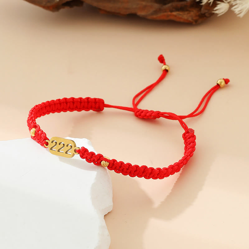 Nimara Ritual Angel Numbers Red Black Braided String Connection Bracelet