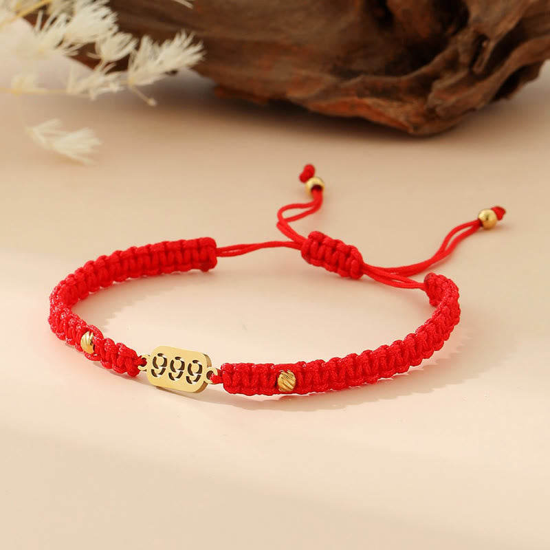 Nimara Ritual Angel Numbers Red Black Braided String Connection Bracelet