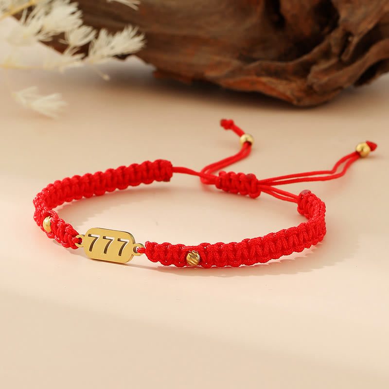 Nimara Ritual Angel Numbers Red Black Braided String Connection Bracelet
