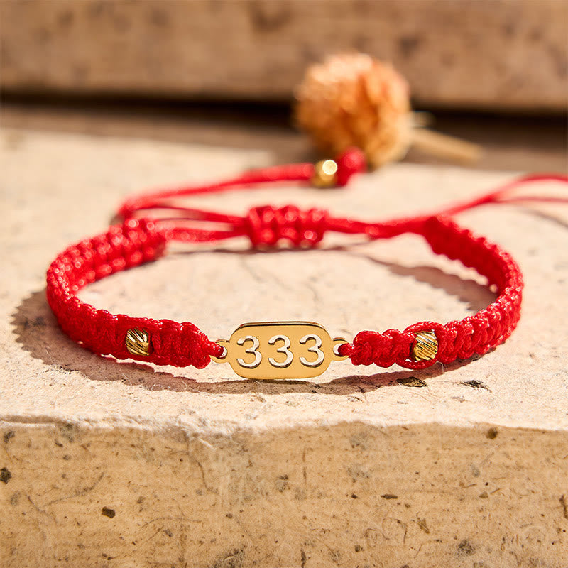 Nimara Ritual Angel Numbers Red Black Braided String Connection Bracelet