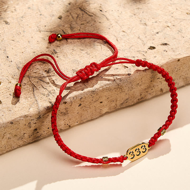 Nimara Ritual Angel Numbers Red Black Braided String Connection Bracelet