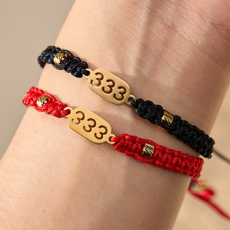 Nimara Ritual Angel Numbers Red Black Braided String Connection Bracelet
