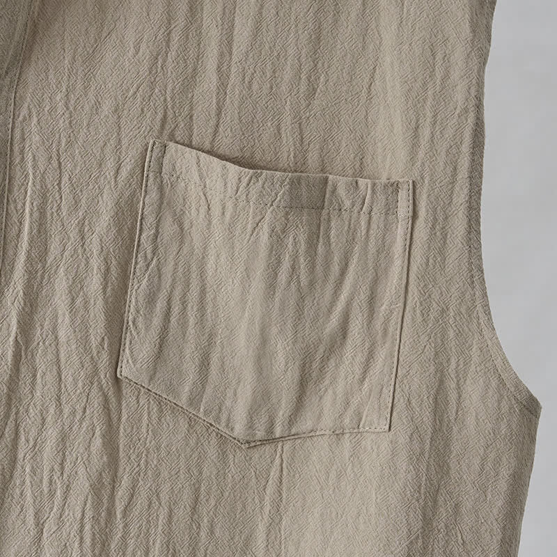 Nimara Ritual Summer Casual Minimalist Button-Up Solid Men's Sleeveless Shirts