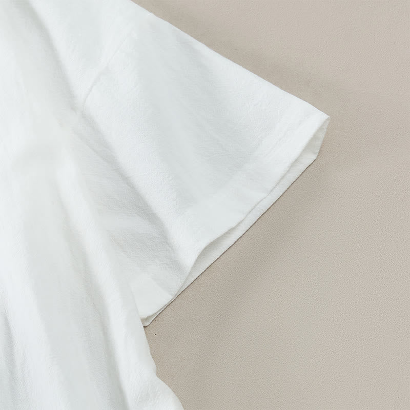 Nimara Ritual Summer Casual Minimalist Button-Up Solid Women's Short Sleeve Dresses