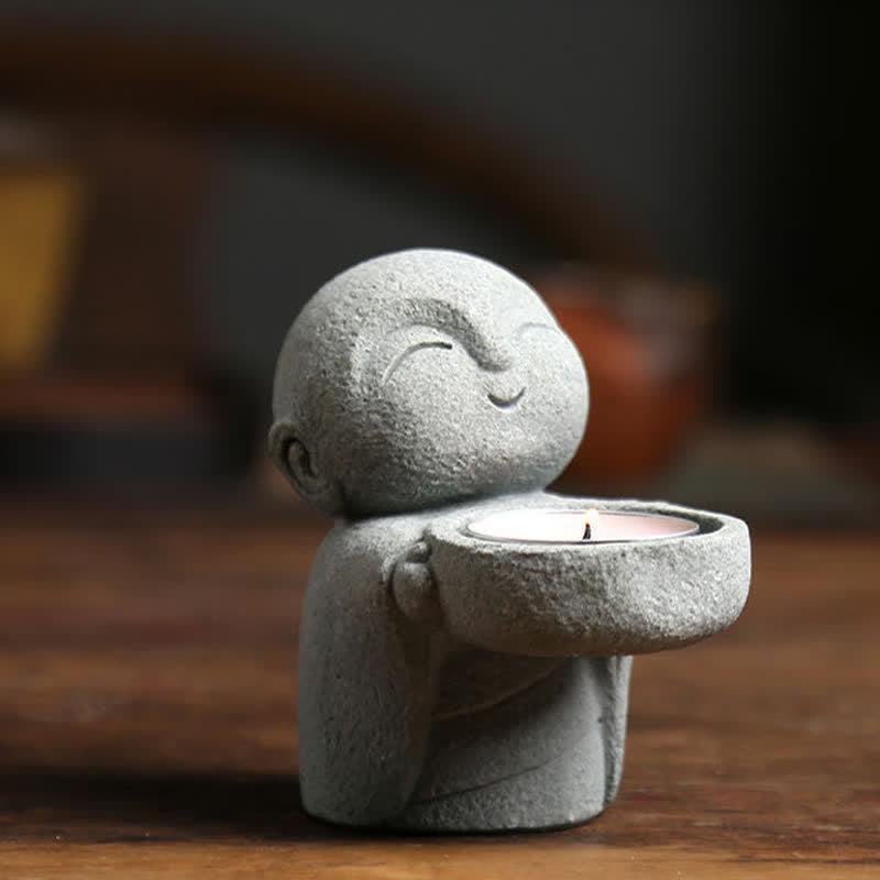 Nimara Ritual Resin Buddha Serenity Candle Holder Statue Decor Without Candle