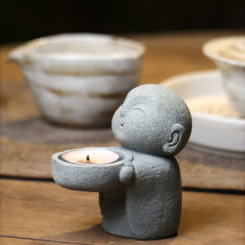 Nimara Ritual Resin Buddha Serenity Candle Holder Statue Decor Without Candle
