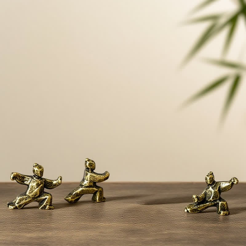 Nimara Ritual Copper Harmony Tai Chi Warrior Mini Zen Decor Figurine