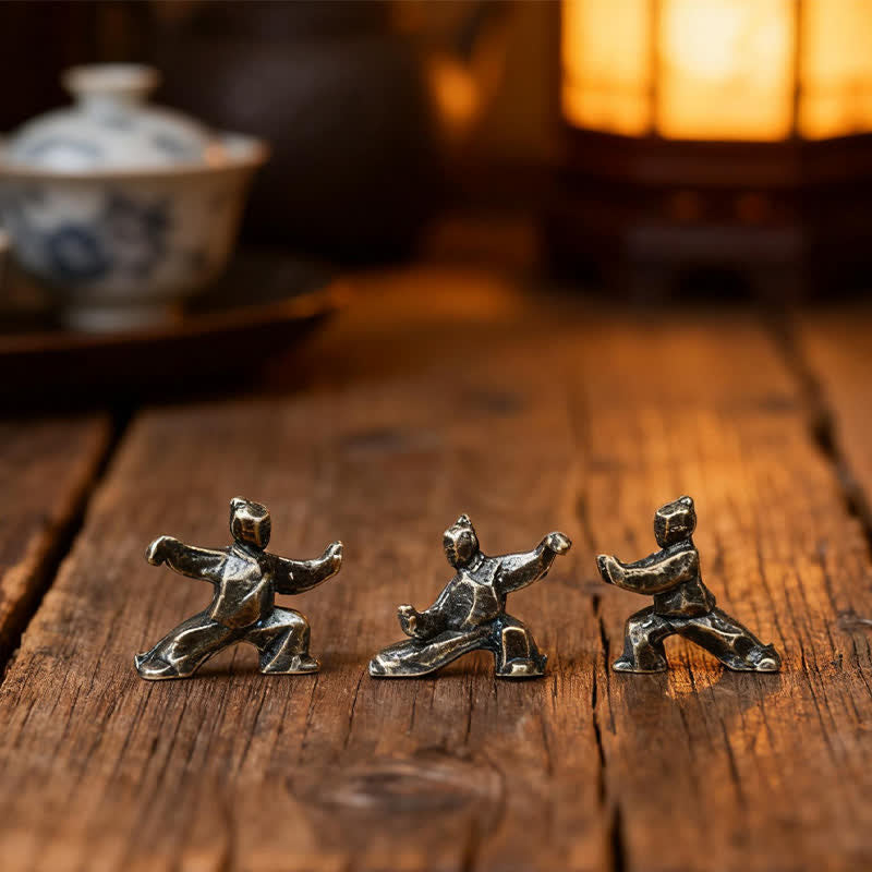 Nimara Ritual Copper Harmony Tai Chi Warrior Mini Zen Decor Figurine