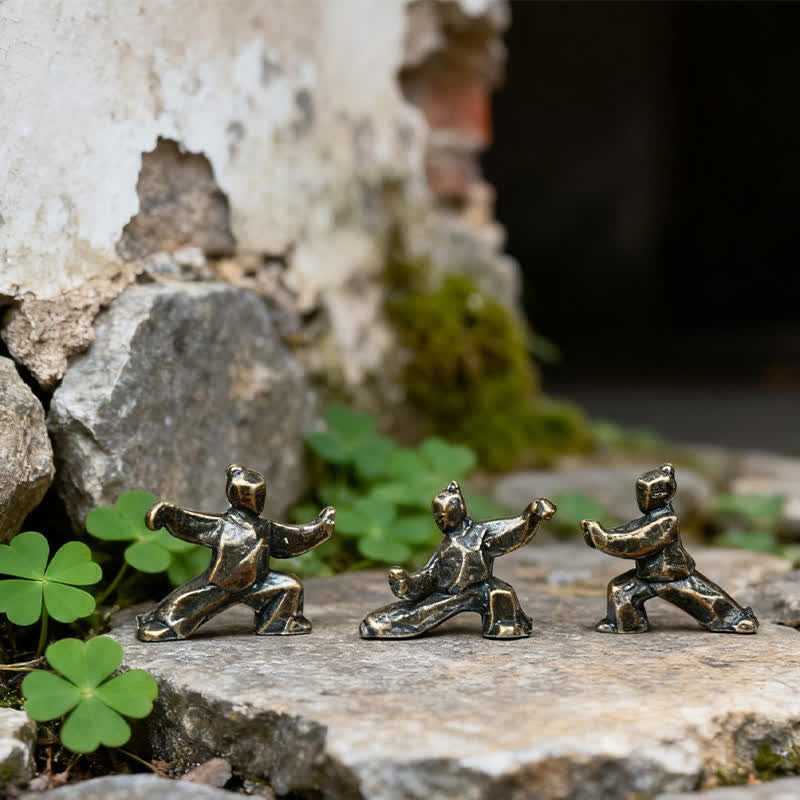 Nimara Ritual Copper Harmony Tai Chi Warrior Mini Zen Decor Figurine