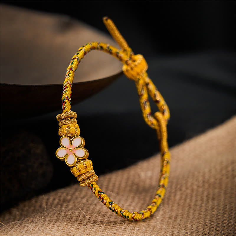 Nimara Ritual Yellow Braided Rope Flower Rootedness Bracelet