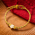 Nimara Ritual Yellow Braided Rope Flower Rootedness Bracelet