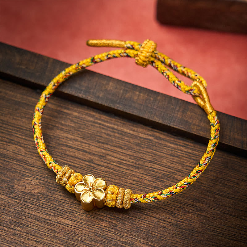 Nimara Ritual Yellow Braided Rope Flower Rootedness Bracelet
