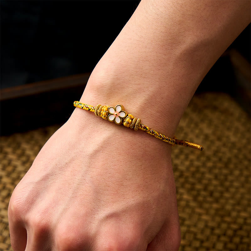 Nimara Ritual Yellow Braided Rope Flower Rootedness Bracelet
