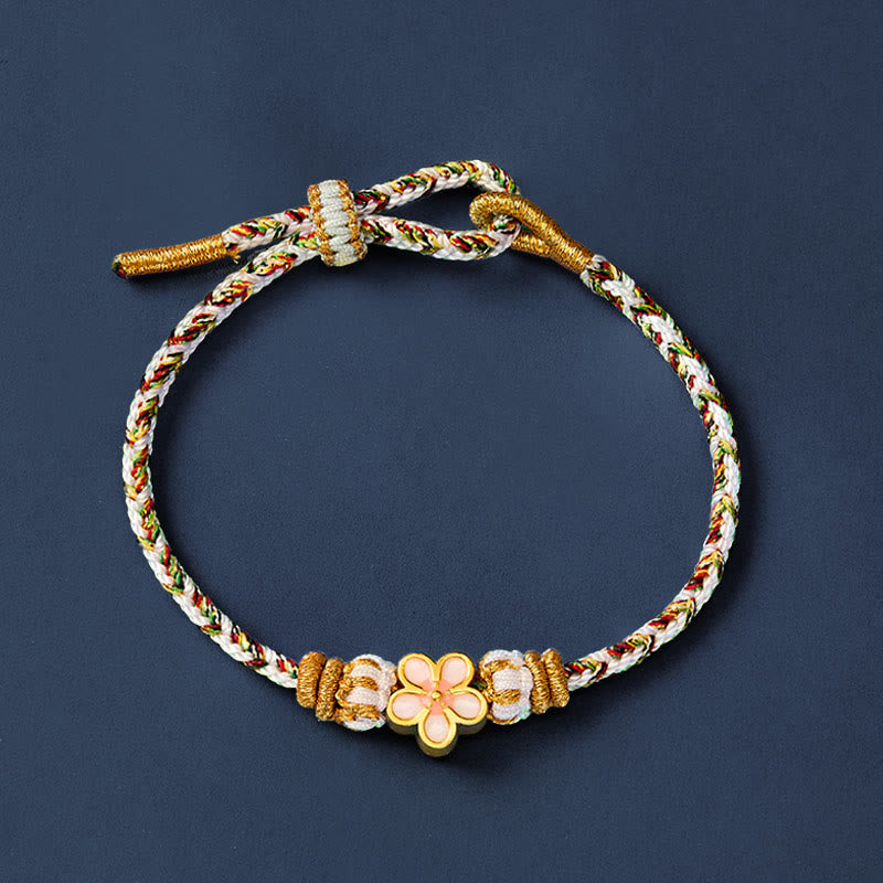 Nimara Ritual White Braided Rope Flower knowledge Bracelet