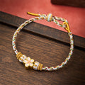 Nimara Ritual White Braided Rope Flower knowledge Bracelet
