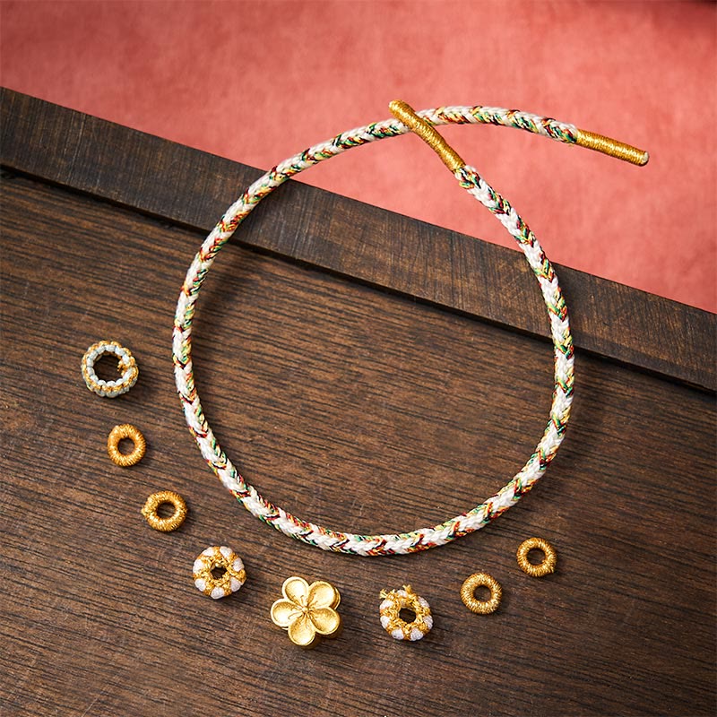 Nimara Ritual White Braided Rope Flower knowledge Bracelet