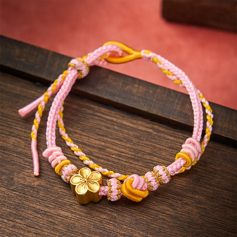 Nimara Ritual Flower Braided Rope Knot Double Wrap Adjustable Bracelet