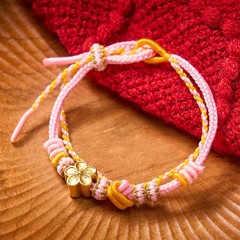 Nimara Ritual Flower Braided Rope Knot Double Wrap Adjustable Bracelet