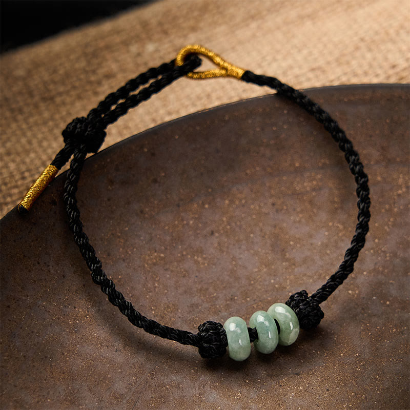 Nimara Ritual Handmade Braided Red String 3mm Jade Beads Protection Adjustable DIY Bracelet