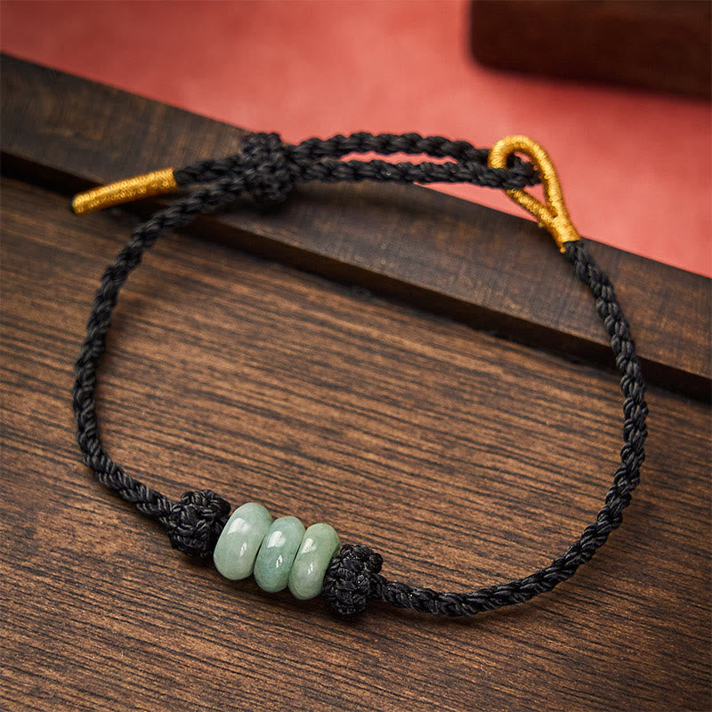 Nimara Ritual Handmade Braided Red String 3mm Jade Beads Protection Adjustable DIY Bracelet