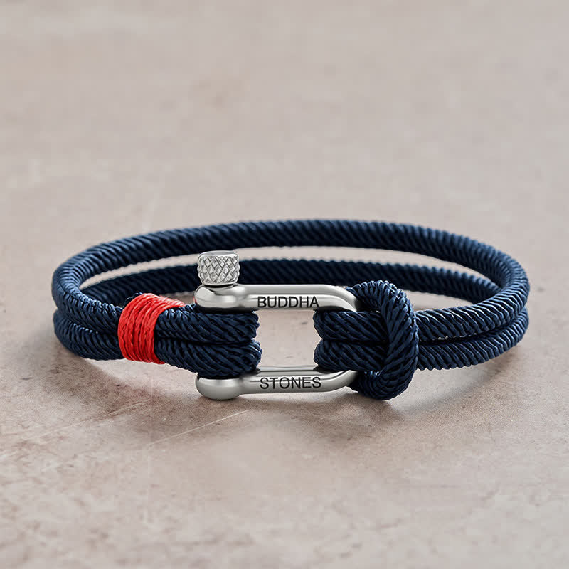Balance and Calm Titanium Steel Shackle Bracelet