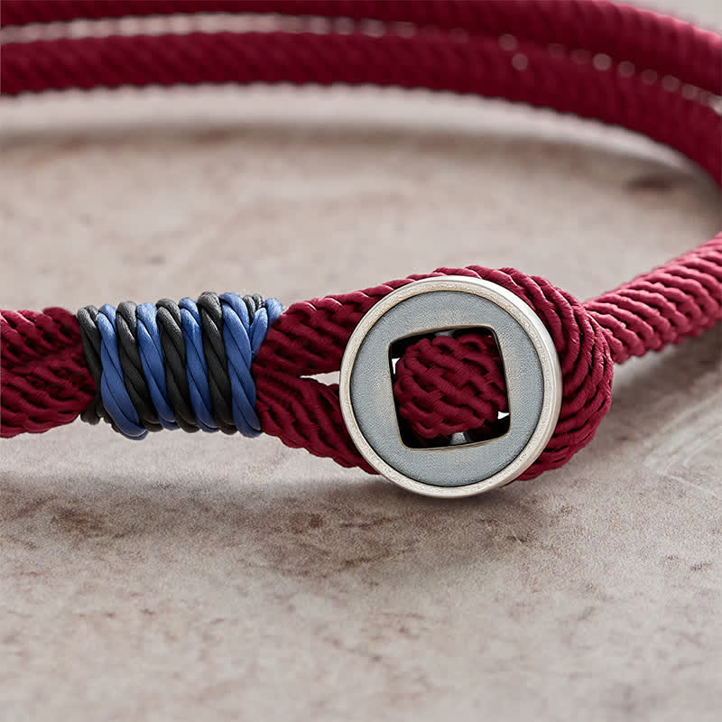 Nimara Ritual 925 Sterling Silver Double Wrap Button Protection Bracelet