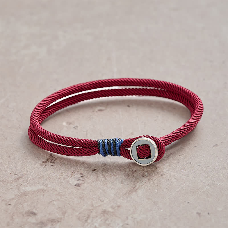 Nimara Ritual 925 Sterling Silver Double Wrap Button Protection Bracelet