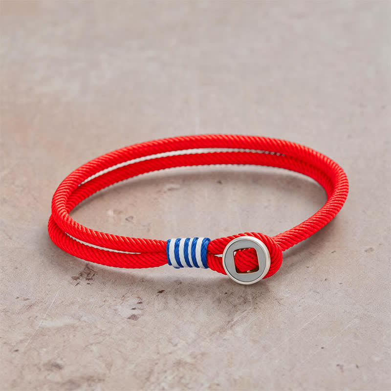 Nimara Ritual 925 Sterling Silver Double Wrap Button Protection Bracelet