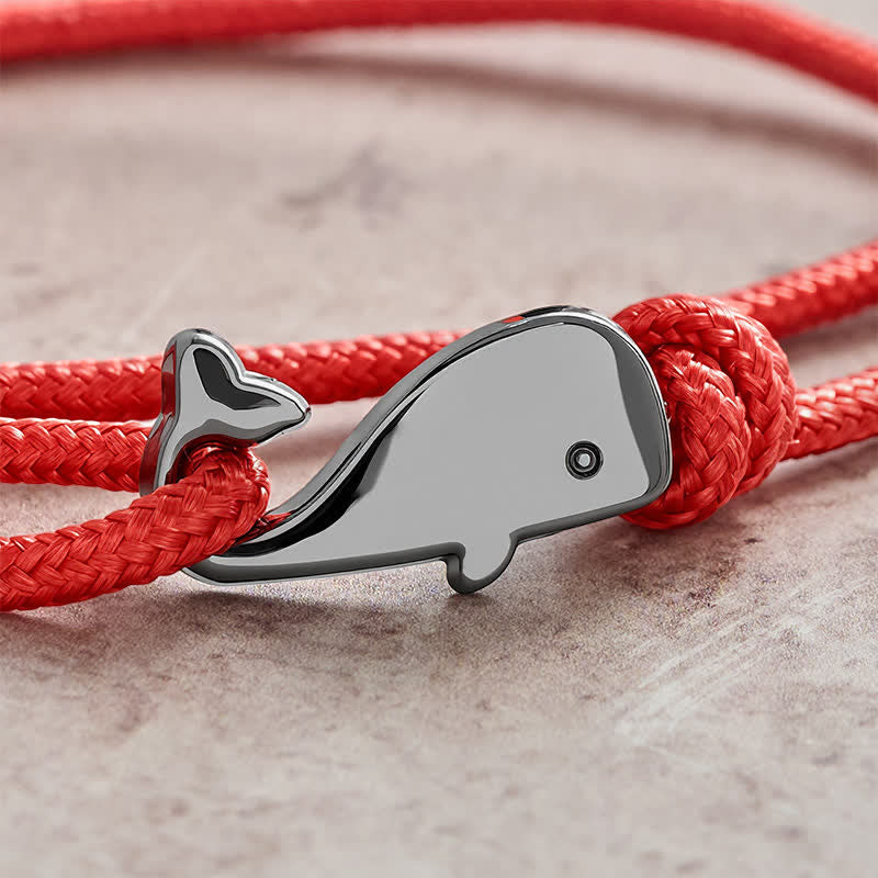 Nimara Ritual Double Wrap Braided Rope Whale Connection Bracelet