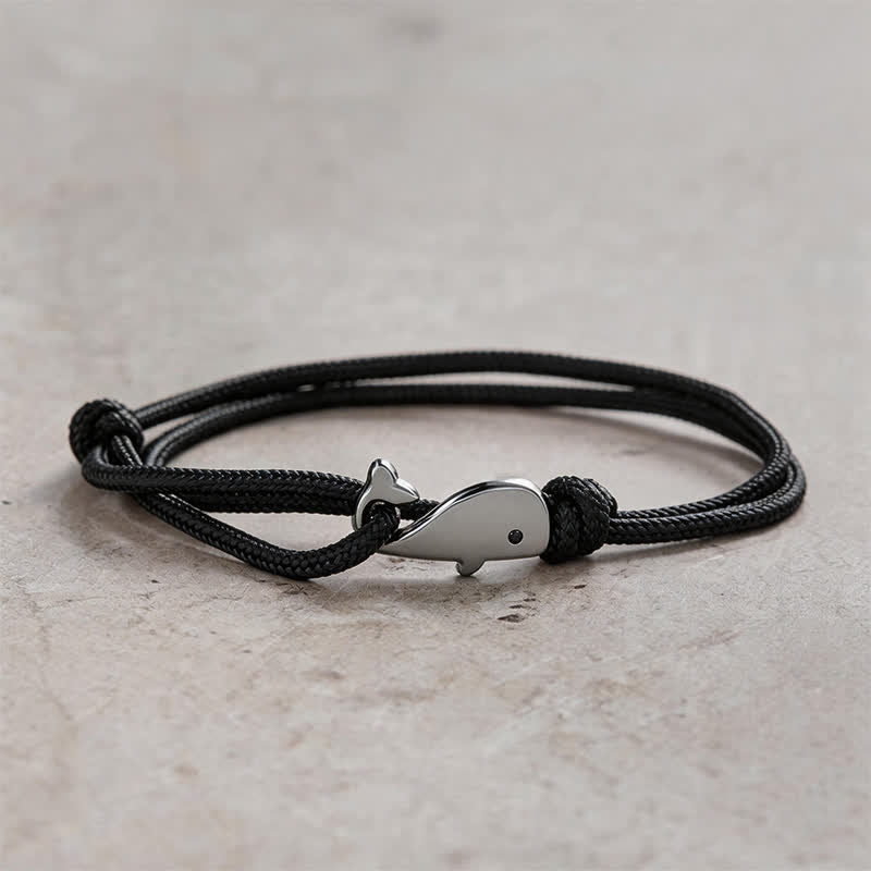 Nimara Ritual Double Wrap Braided Rope Whale Connection Bracelet