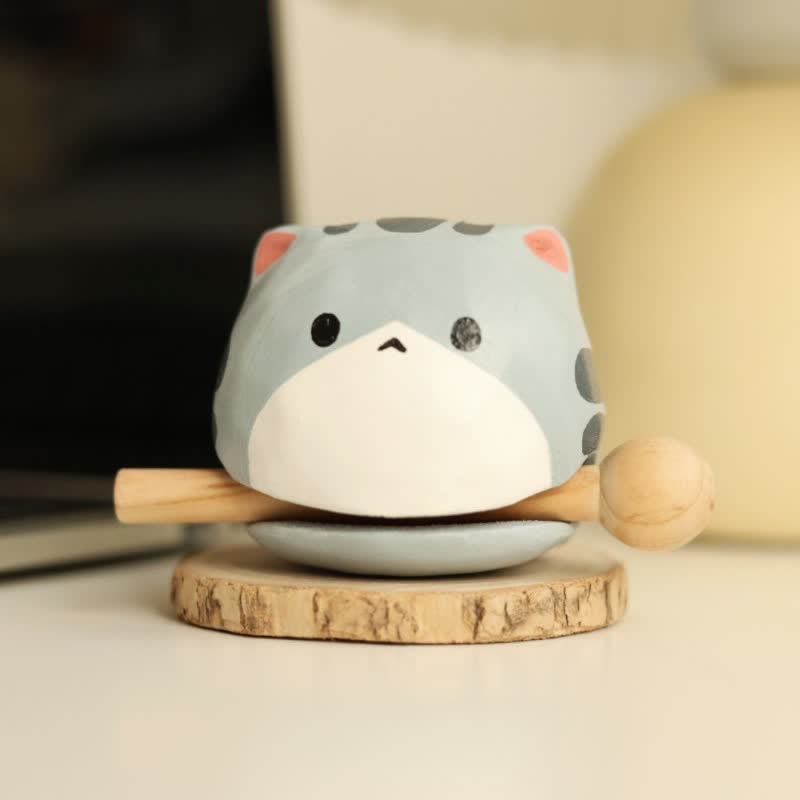 Nimara Ritual Basswood Cat Strength Hand-Carved Cute Animal Decor