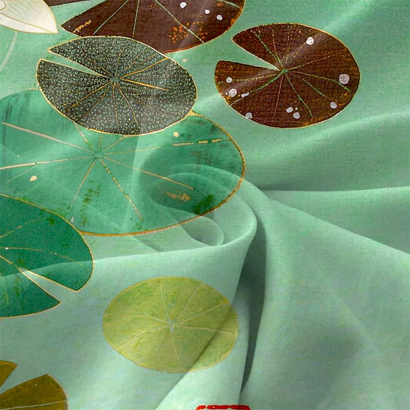 Nimara Ritual Summer Casual Lotus Pond Pattern Women's Summer Sleeveless Midi Dress With Pockets