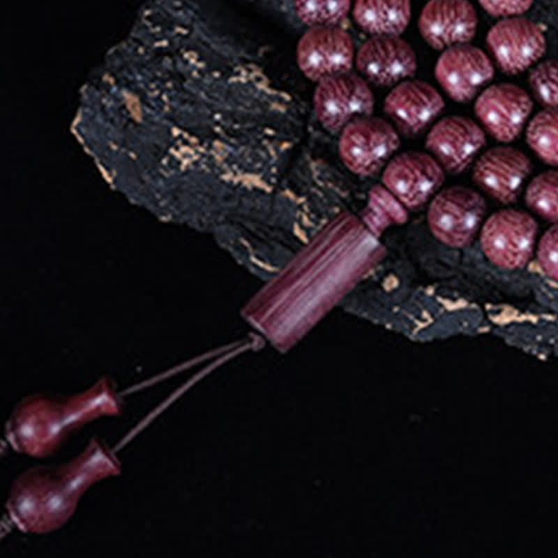 Creativity and Confidence Natural Peltogyne Gourd 108 Bead Mala