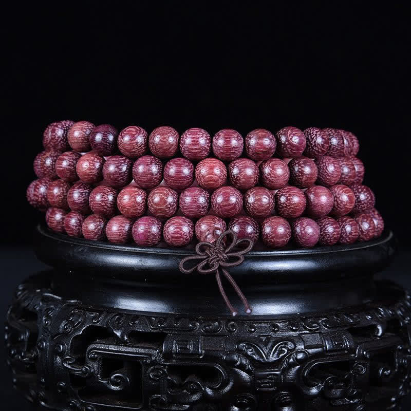 Creativity and Confidence Natural Peltogyne Gourd 108 Bead Mala