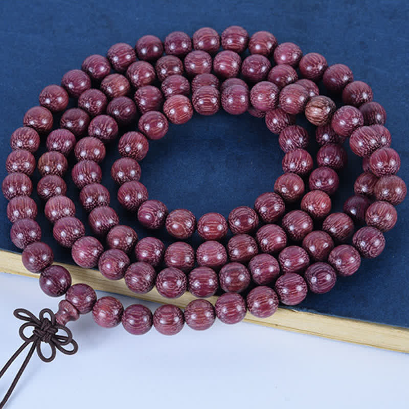 Creativity and Confidence Natural Peltogyne Gourd 108 Bead Mala