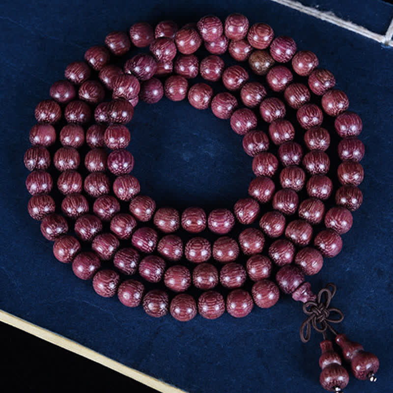 Nimara Ritual Natural Peltogyne Gourd 108 Bead Mala