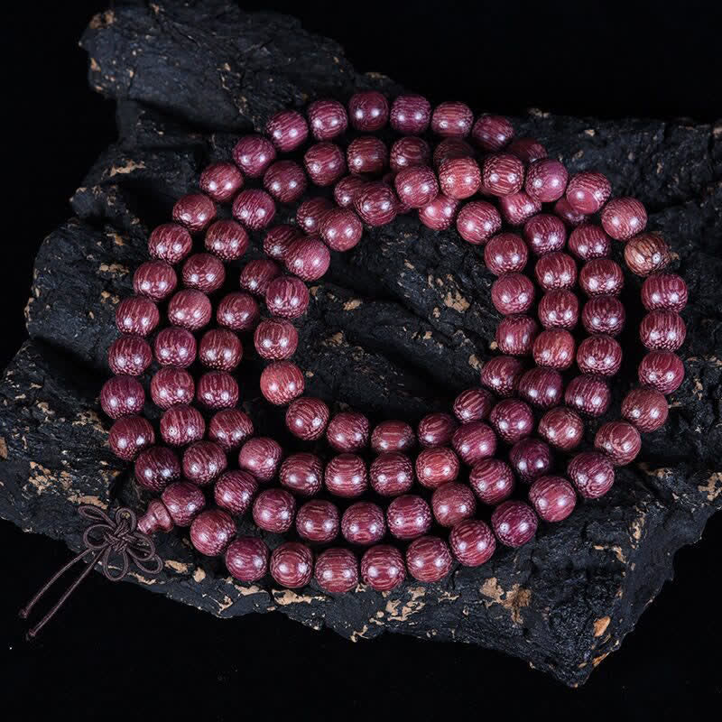 Nimara Ritual Natural Peltogyne Gourd 108 Bead Mala