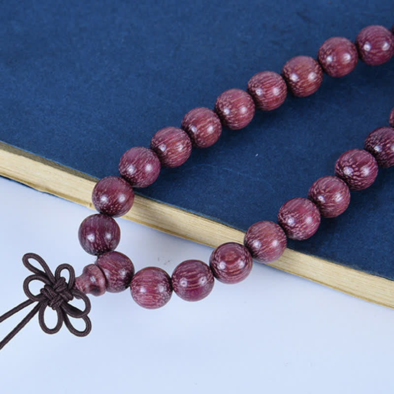 Creativity and Confidence Natural Peltogyne Gourd 108 Bead Mala