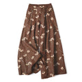Nimara Ritual Cotton Linen Floral Bouquet Pattern Women's Elastic Waist Wide Leg Pants With Pockets