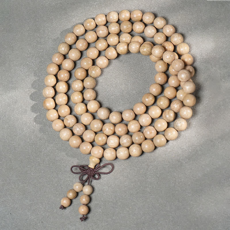 Perseverance and Meditation Natural Camphor Wood 108 Bead Mala