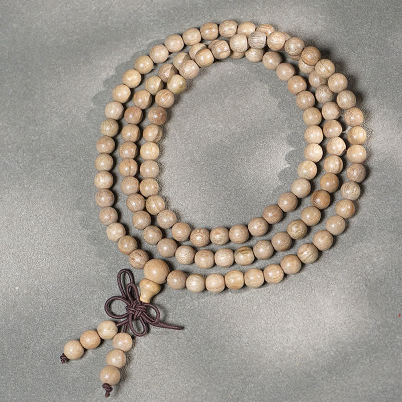 Perseverance and Meditation Natural Camphor Wood 108 Bead Mala