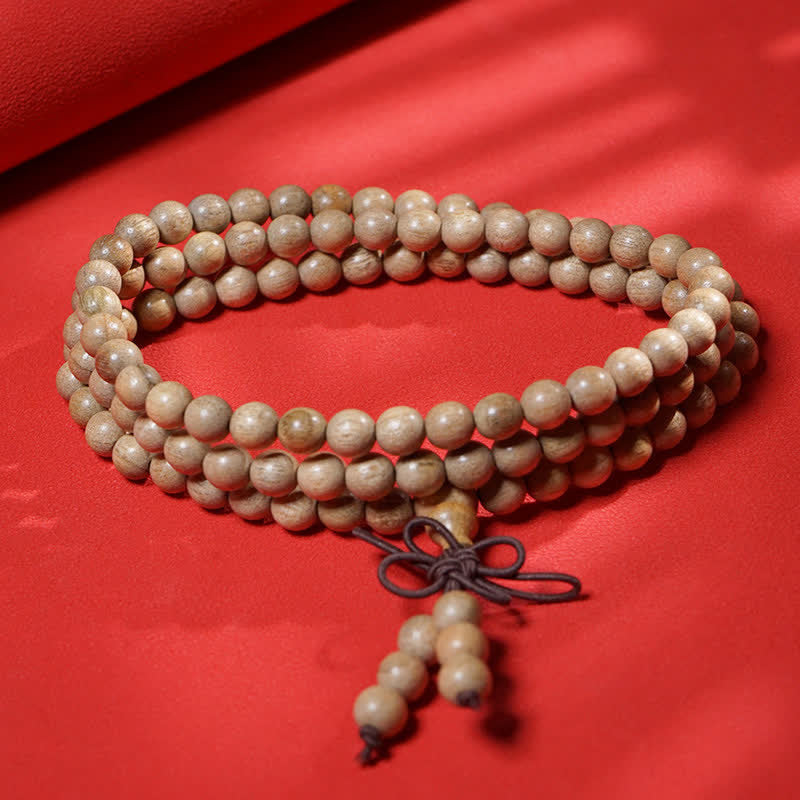 Perseverance and Meditation Natural Camphor Wood 108 Bead Mala